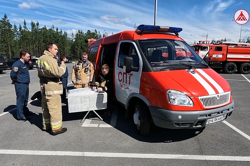 Учения пожарных в Покачах